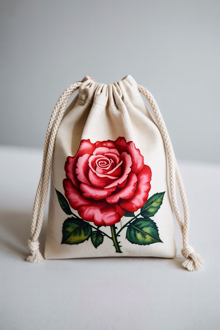 Canvas Drawstring Pouch - 25 Valentine's Day Treat Bag Ideas