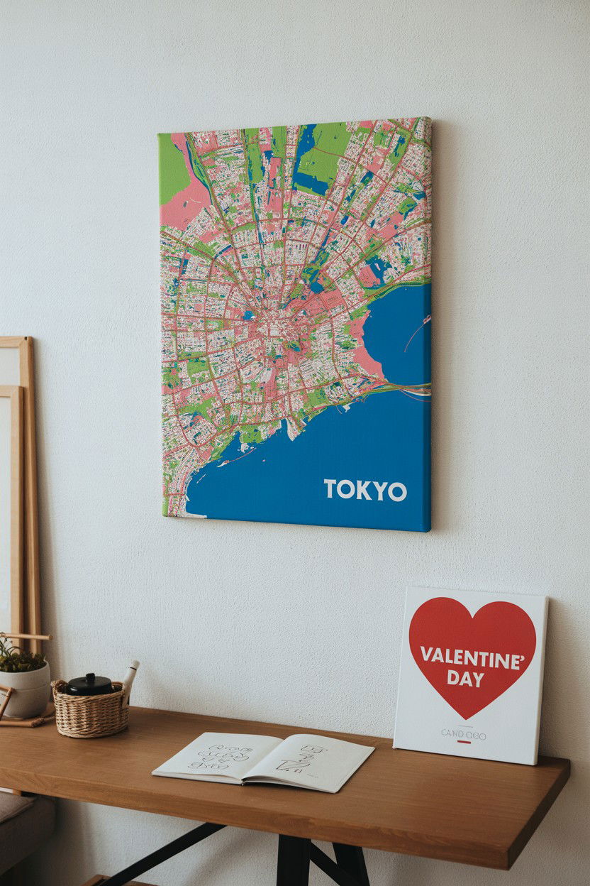 Canvas Map Art - 25 Valentine's Day Map Gift Ideas