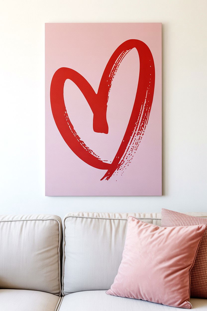 Canvas Valentine Wall Decor - 25 Valentine's Day Sign Ideas