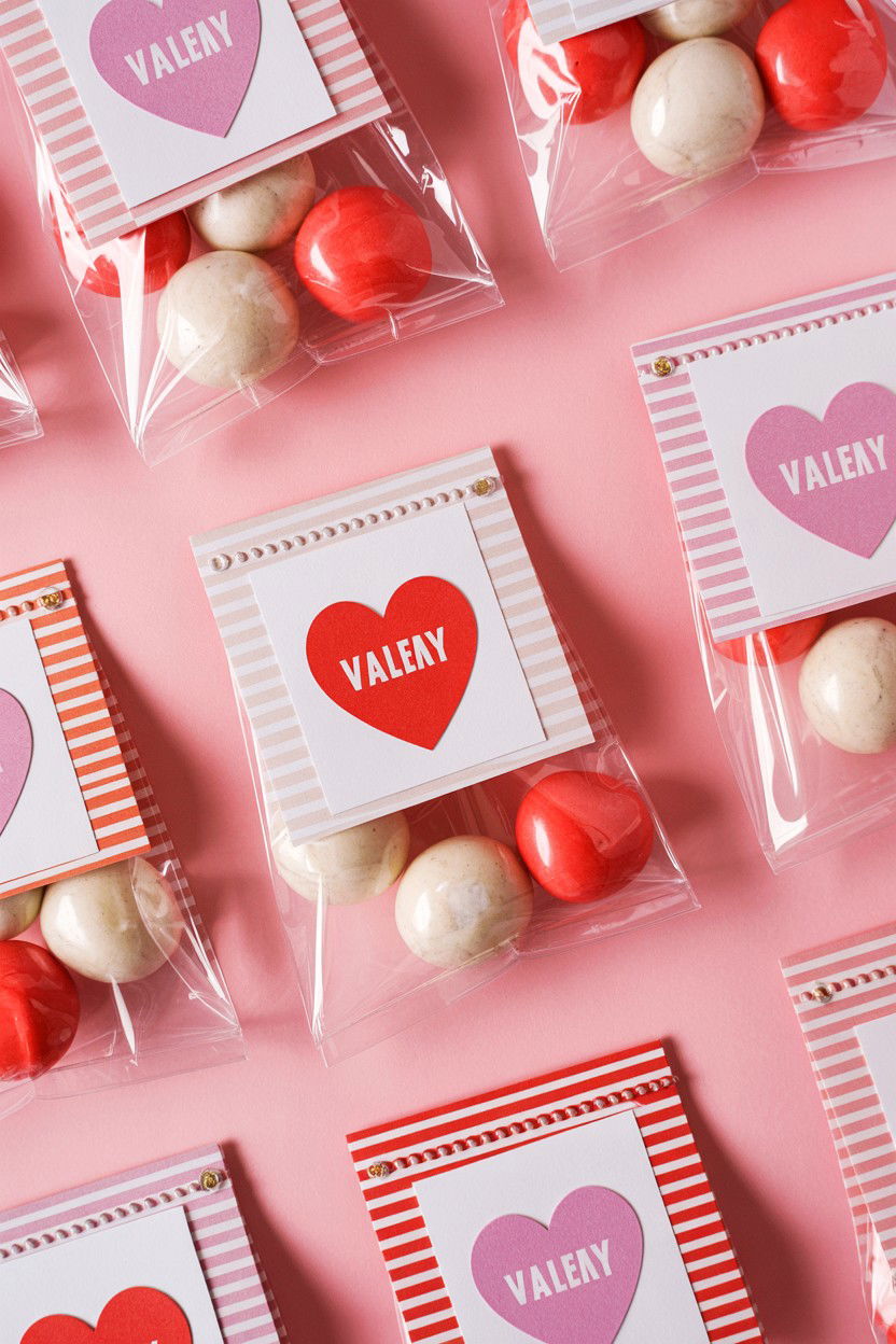 Cardstock Bag Toppers - 25 Valentine's Day Candy Bag Ideas