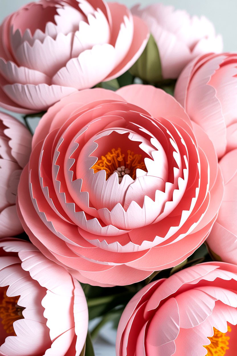 Cardstock Peony - 25 Valentine's Day Paper Flower Ideas