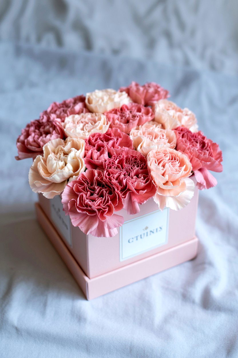 Carnation Flower Box - 25 Valentine's Day Flower Delivery Ideas