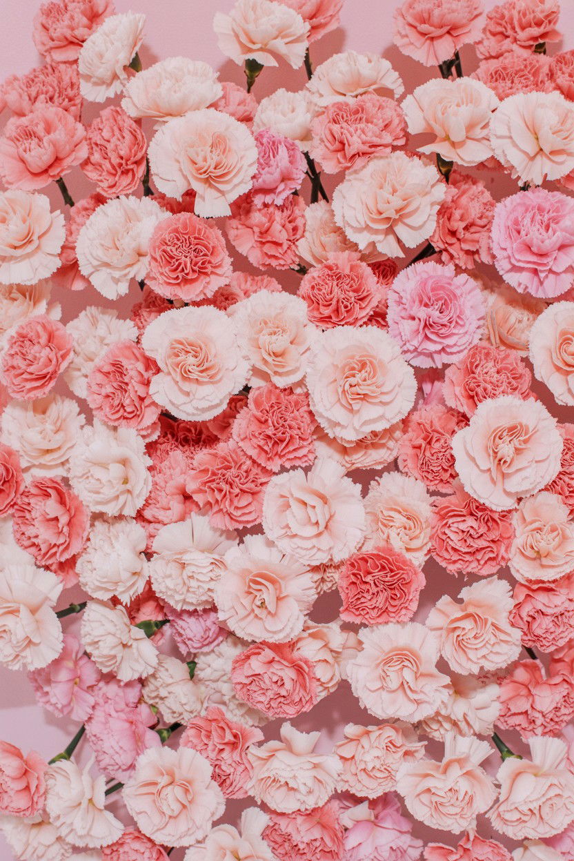 Carnation Flower Wall - 25 Valentine's Day Wedding Flower Ideas