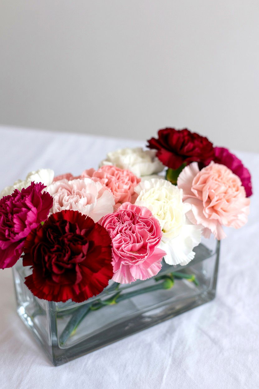 Carnation Ombre Centerpiece - 25 Valentine's Day Flower Centerpiece Ideas