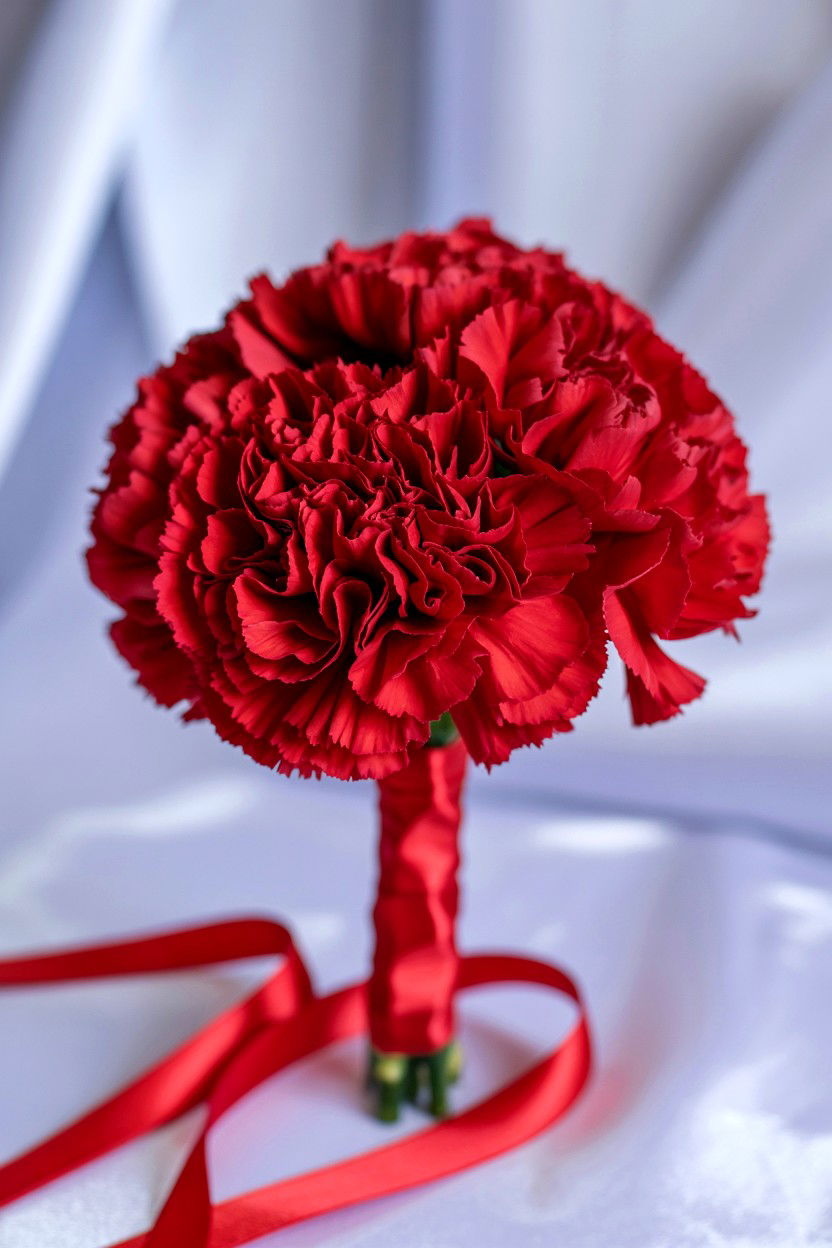 Carnation wedding bouquet - 25 Valentine's Day Wedding Bouquet Ideas