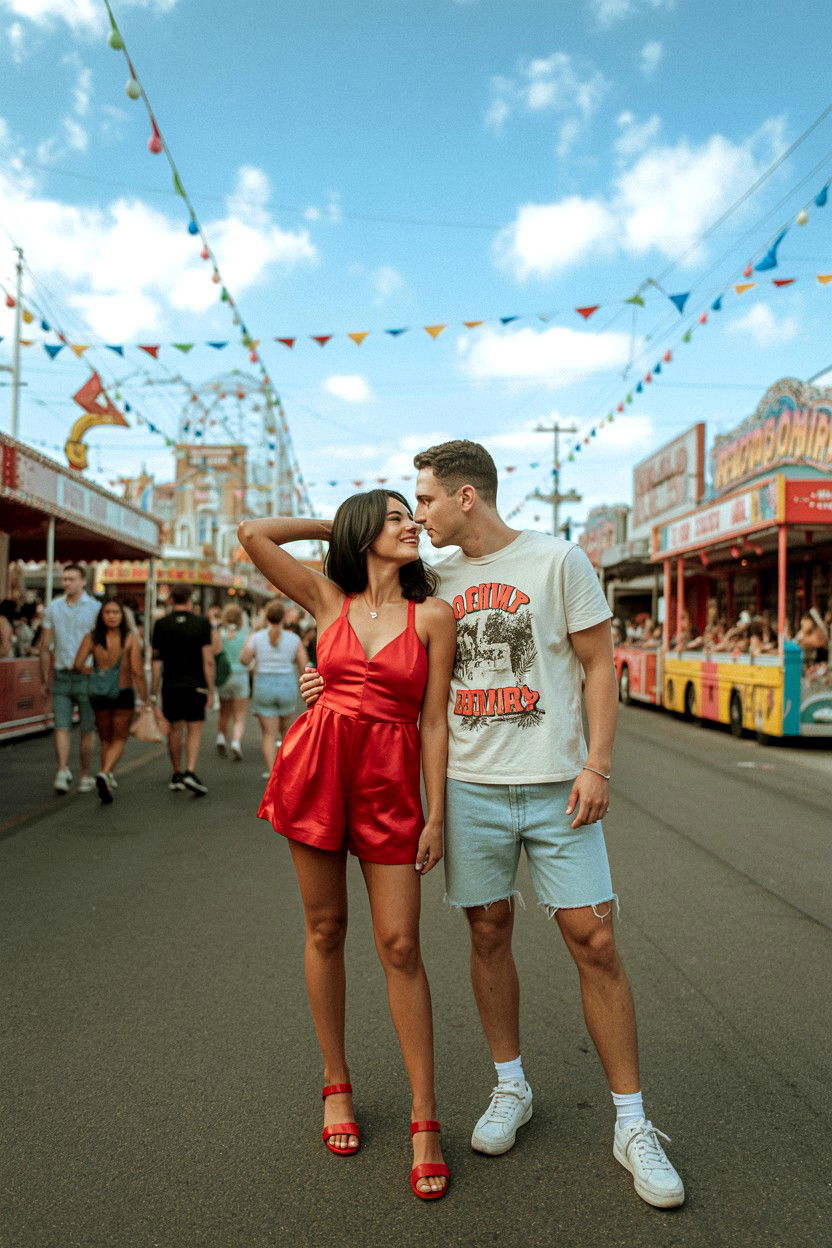 Carnival Engagement Photos - 25 Valentine's Day Engagement Photo Ideas