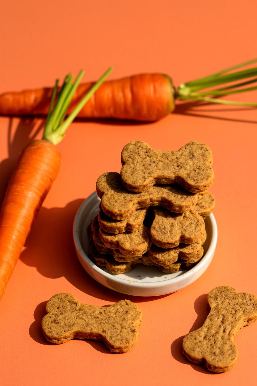Carrot ginger pet biscuits - 25 Valentine's Day Pet Treat Ideas