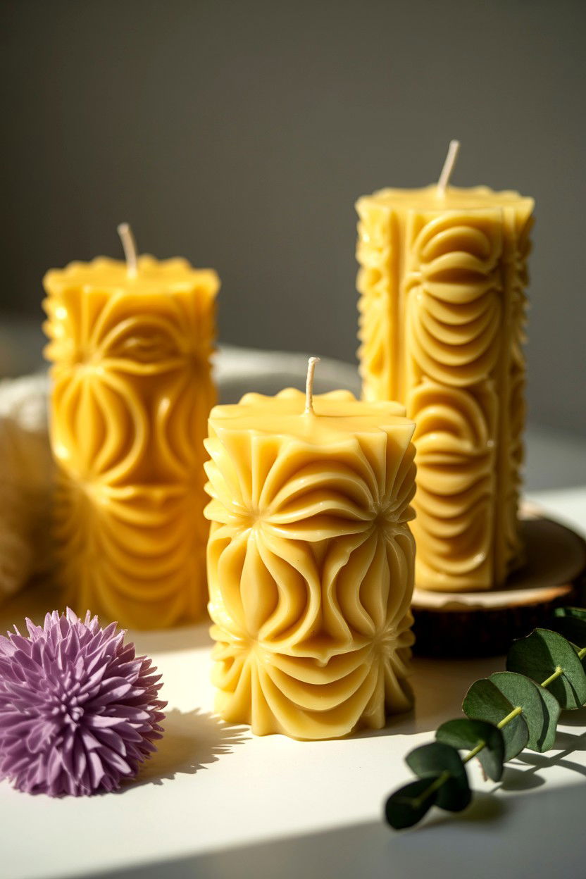 Carved Pillar Candles - 25 Valentine's Day Pillar Candle Ideas