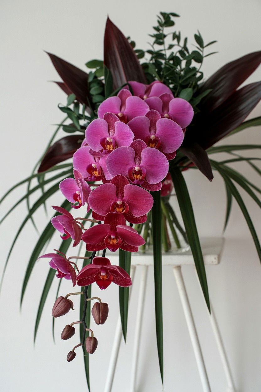 Cascading orchid wedding bouquet - 25 Valentine's Day Wedding Bouquet Ideas