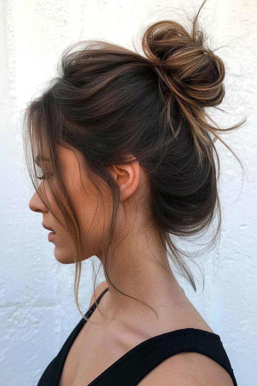 Casual Messy Bun For Date Night - 25 Valentine's Day Messy Bun Ideas