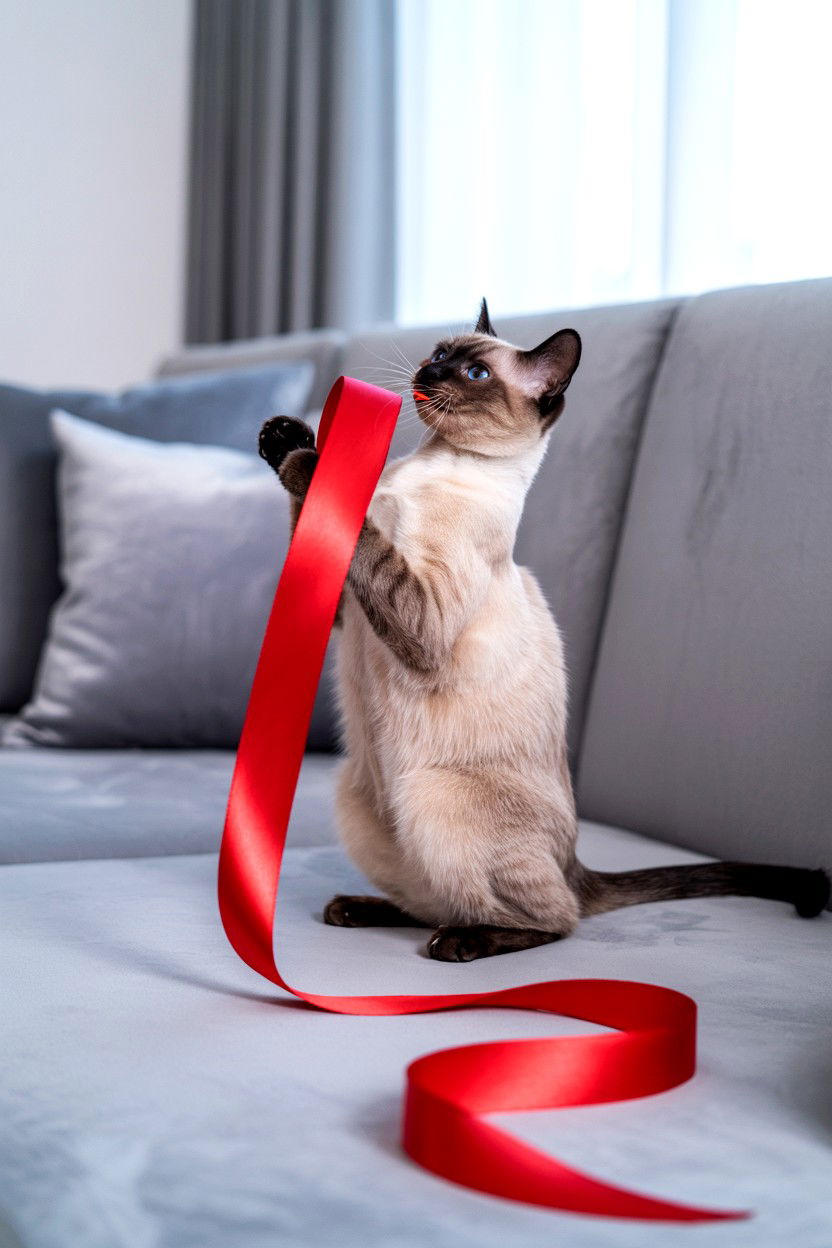 Cat Red Ribbon - 25 Valentine's Day Pet Photo Ideas