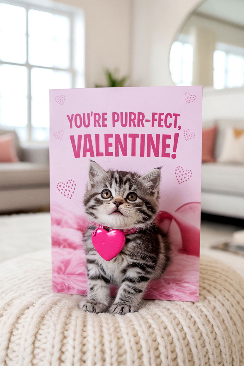 Cat Valentine Card - 25 Funny Valentine's Day Card Ideas
