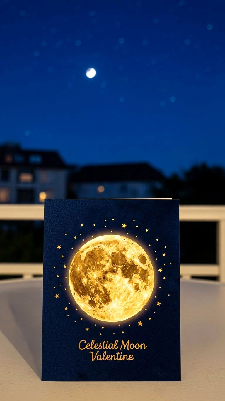 Celestial Moon Valentine - 25 valentine's day card designs