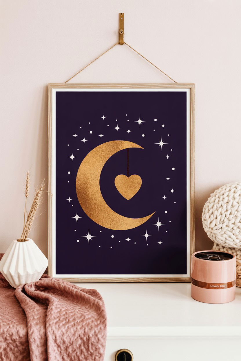 Celestial moon love - 25 Valentine's Day Art Print Ideas