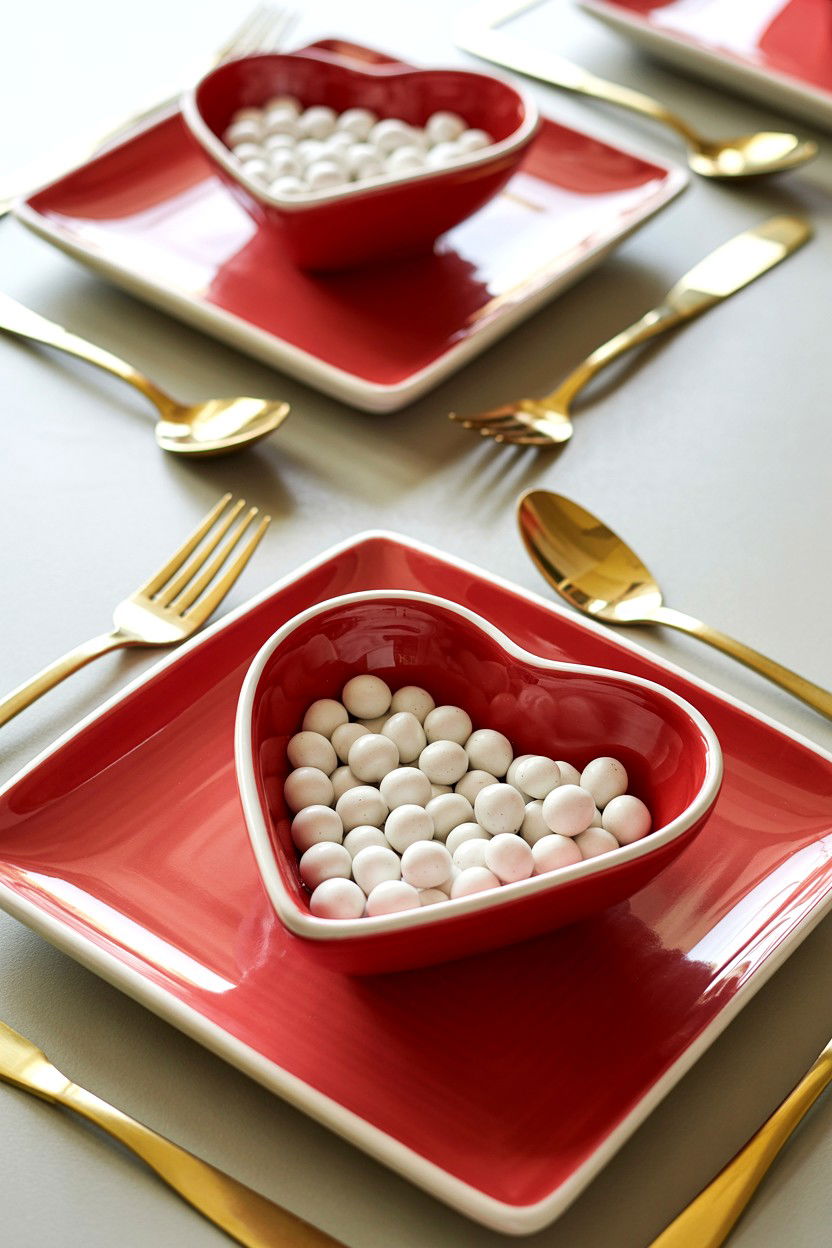 Ceramic Heart Bowls - 25 Modern Valentine's Day Table Ideas