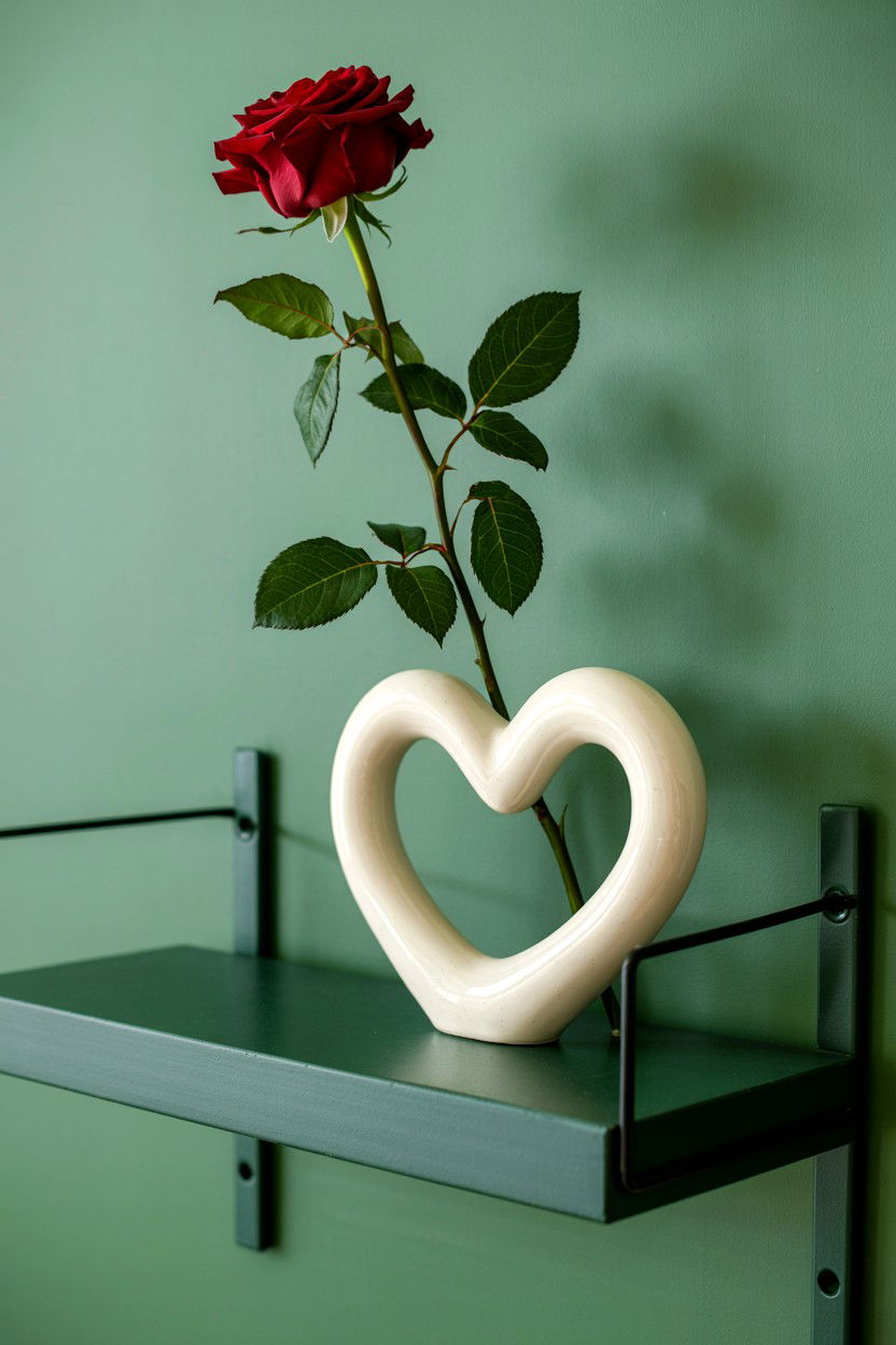 Ceramic Heart Vase - 25 Modern Valentine's Day Decor Ideas
