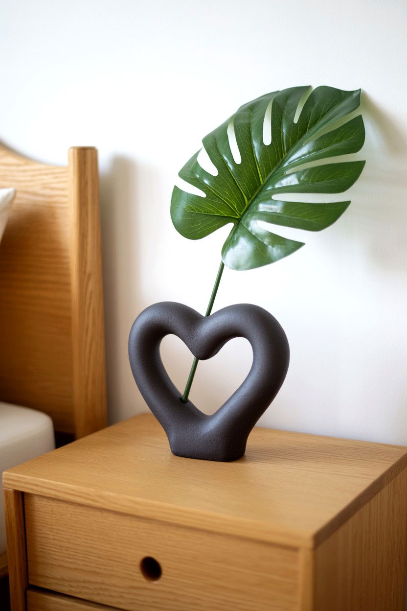 Ceramic heart vase - 25 Scandinavian Valentine's Day Decor Ideas