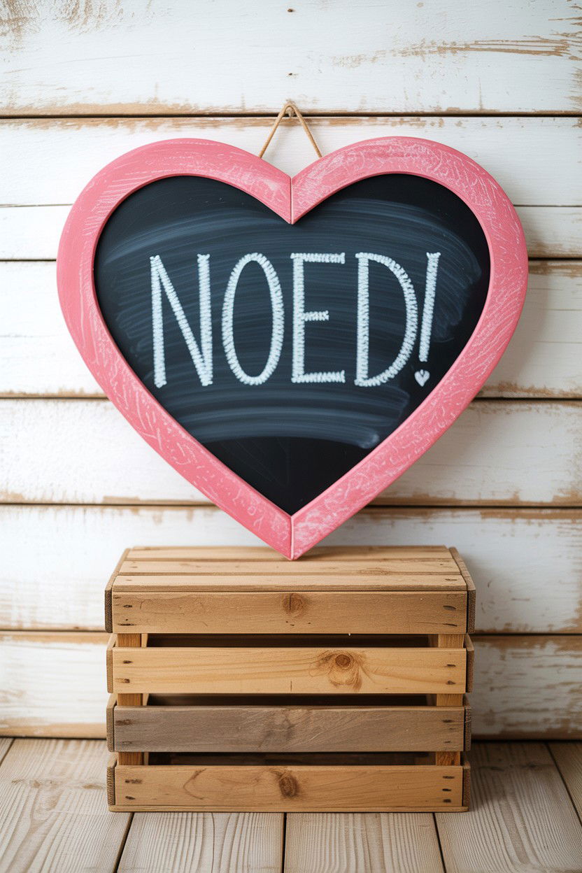 Chalkboard Heart Message - 25 Valentine's Day Mini Session Ideas