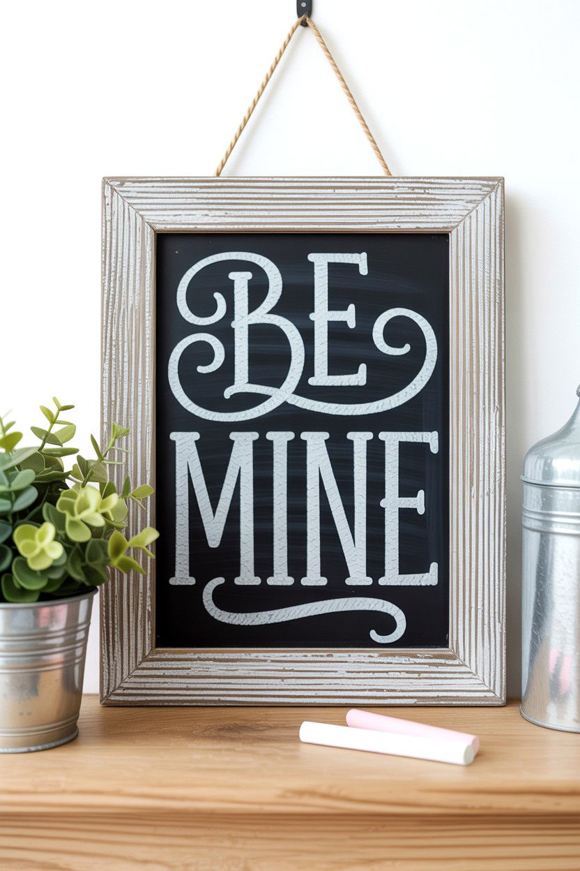 Chalkboard Love Quote - 25 Rustic Valentine's Day Sign Ideas