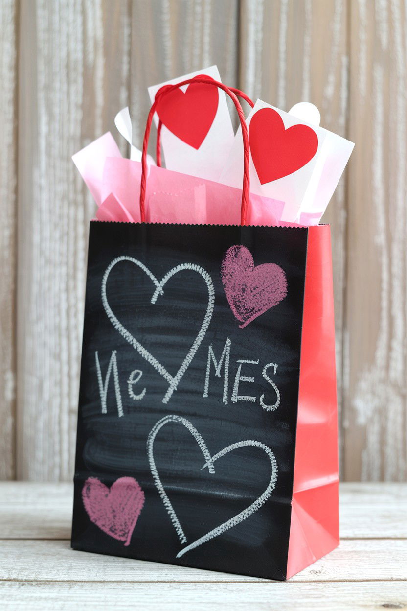 Chalkboard Paper Bag - 25 Valentine's Day Treat Bag Ideas