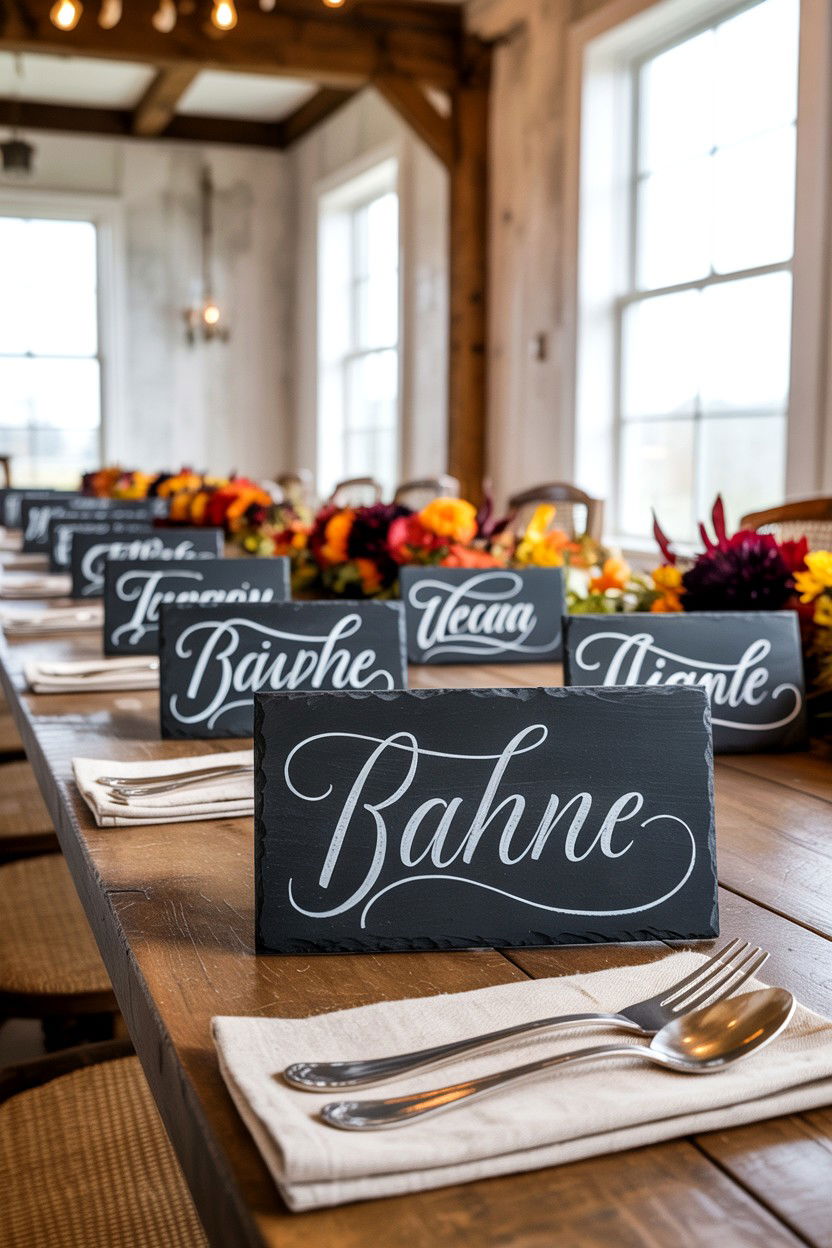 Chalkboard Place Cards - 25 Farmhouse Valentine's Day Table Ideas