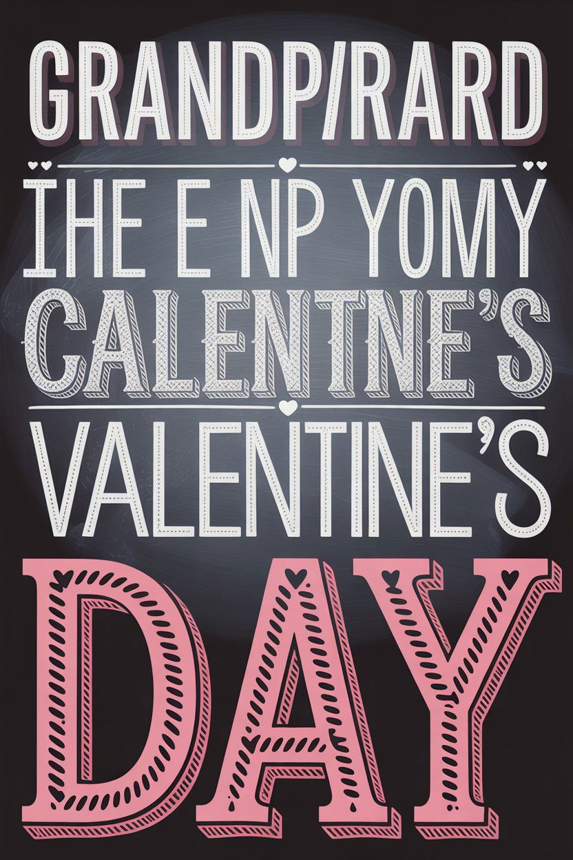 Chalkboard Style Card - 25 Valentine's Day Cards for Grandparents