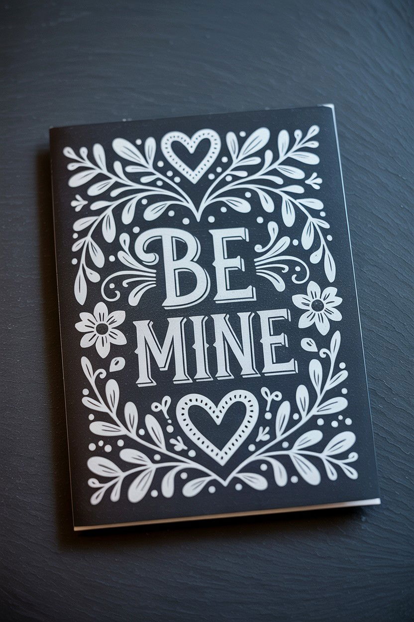 Chalkboard Style Card - 25 Handmade Valentine's Day Cards