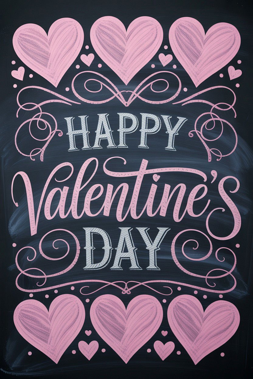 Chalkboard Valentine Art - 25 Valentine's Day Wall Decor Ideas