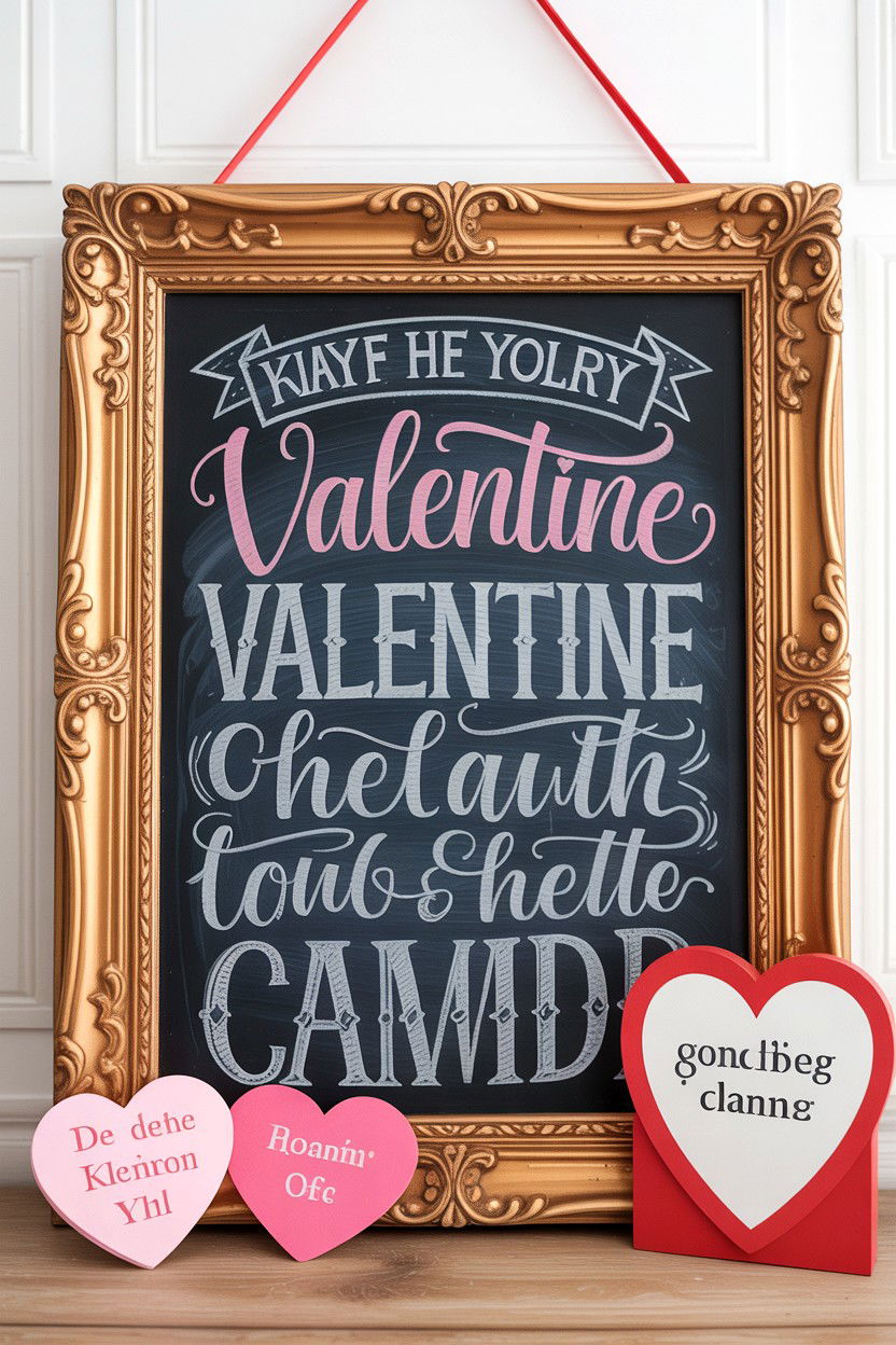Chalkboard Valentine Sign - 25 Valentine's Day Love Sign Ideas