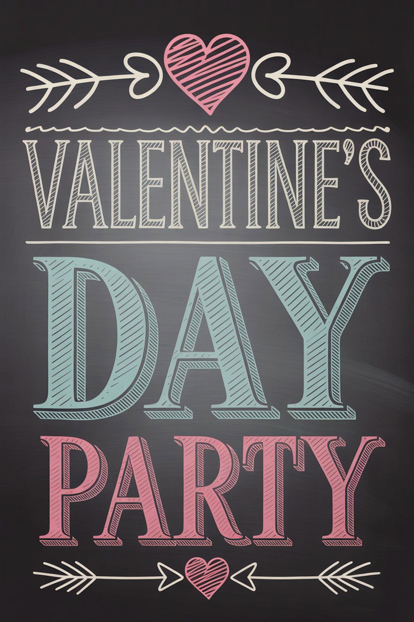 Chalkboard invitation - 25 Valentine's Day Party Invitation Ideas