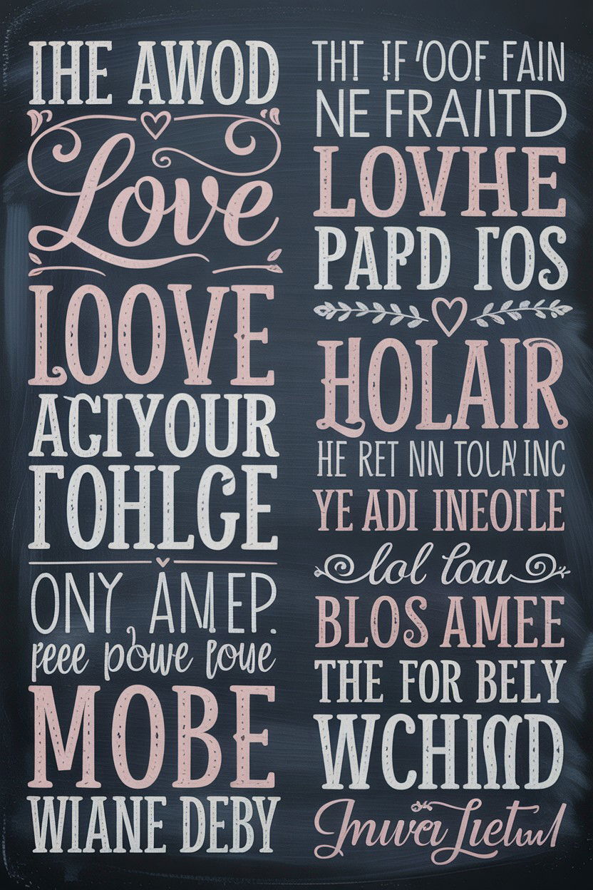 Chalkboard love quotes - 25 Valentine's Day Photo Backdrop Ideas