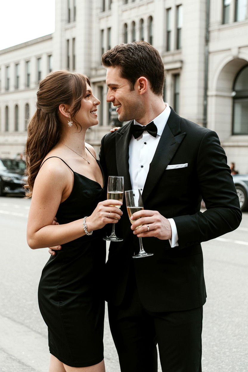 Champagne Engagement Photos - 25 Valentine's Day Engagement Photo Ideas