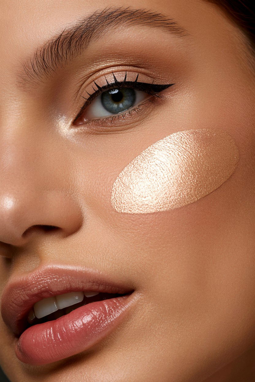 Champagne Highlighter - 25 Soft Glam Valentine's Day Makeup