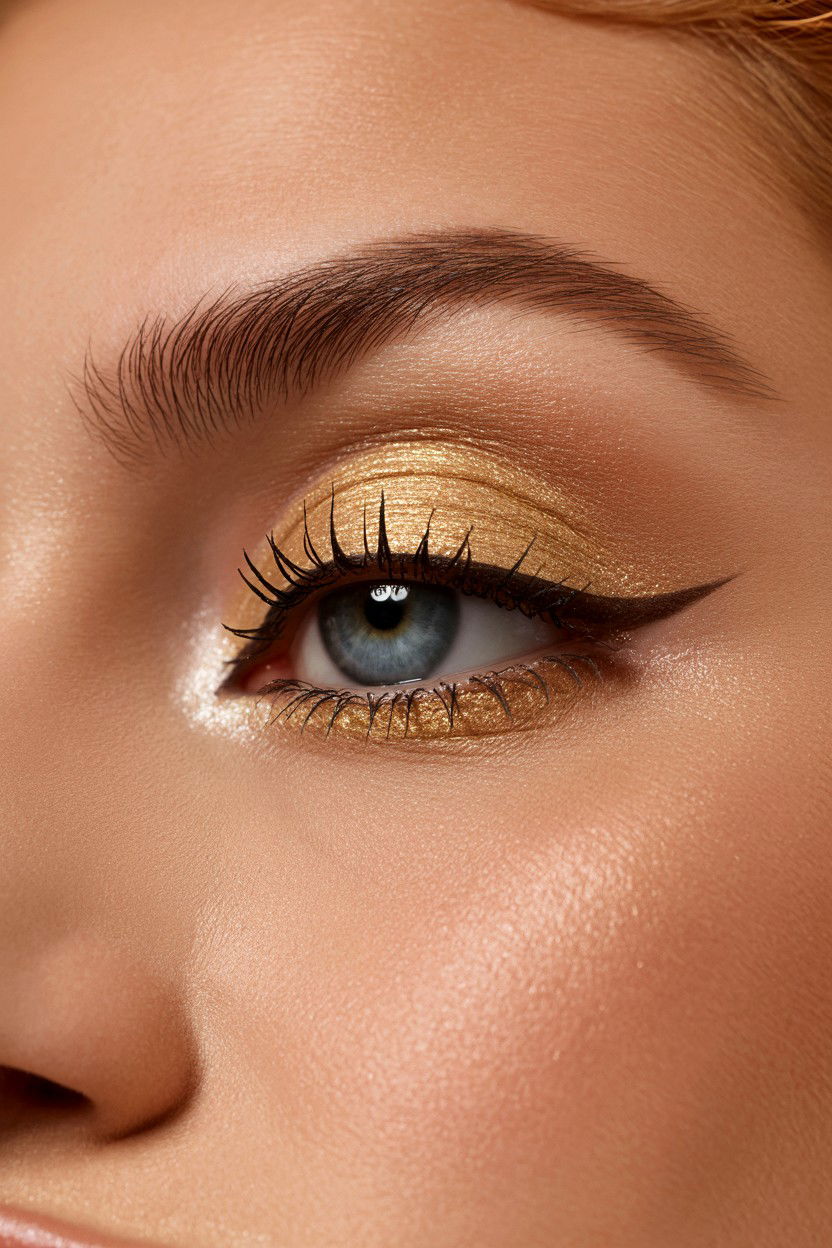 Champagne Shimmer Eye - 25 Valentine's Day Eyeshadow Ideas