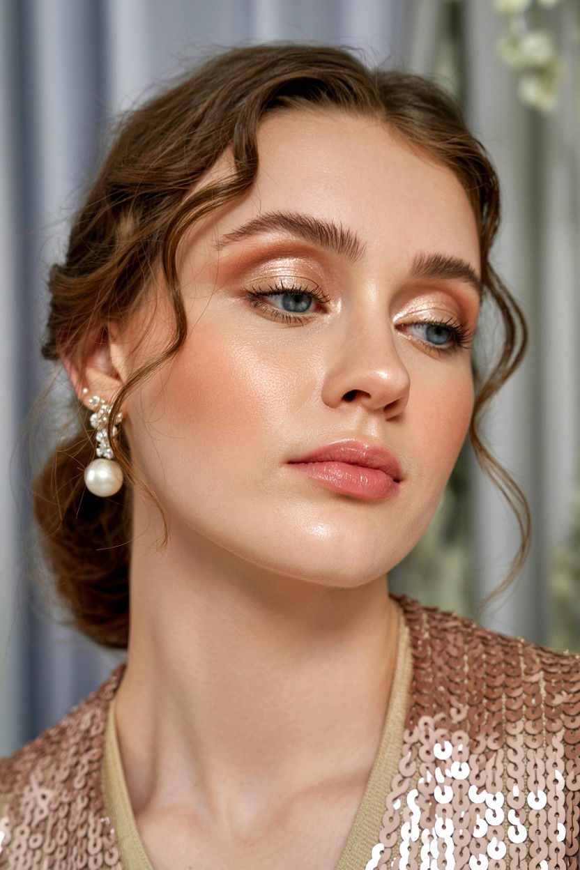 Champagne Shimmer Lid - 25 Natural Valentine's Day Makeup Looks