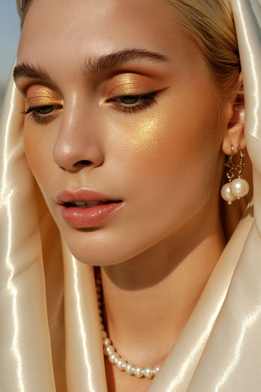 Champagne Shimmer Makeup - 25 Glitter Valentine's Day Makeup Looks