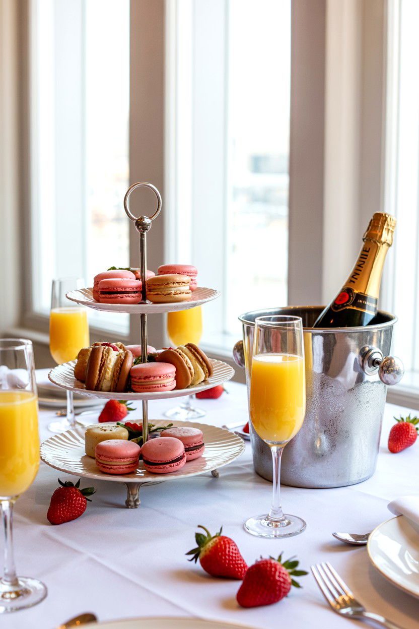 Champagne brunch table - 25 Elegant Valentine's Day Table Ideas