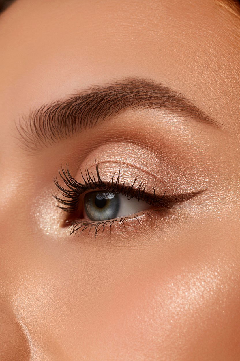 Champagne shimmer eye - 25 Smoky Eye Valentine's Day Looks