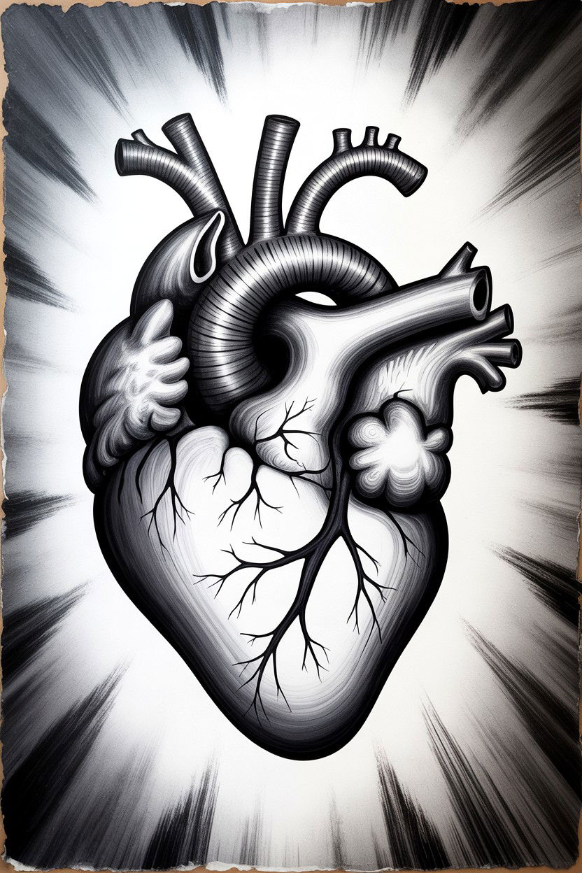 Charcoal Heart Drawing - 25 Valentine's Day Art Class Ideas