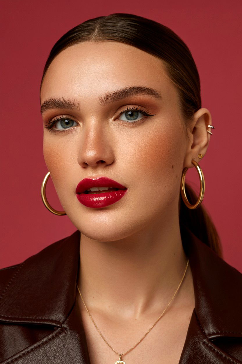 Cherry Cola Lips - 25 Valentine's Day Makeup Looks