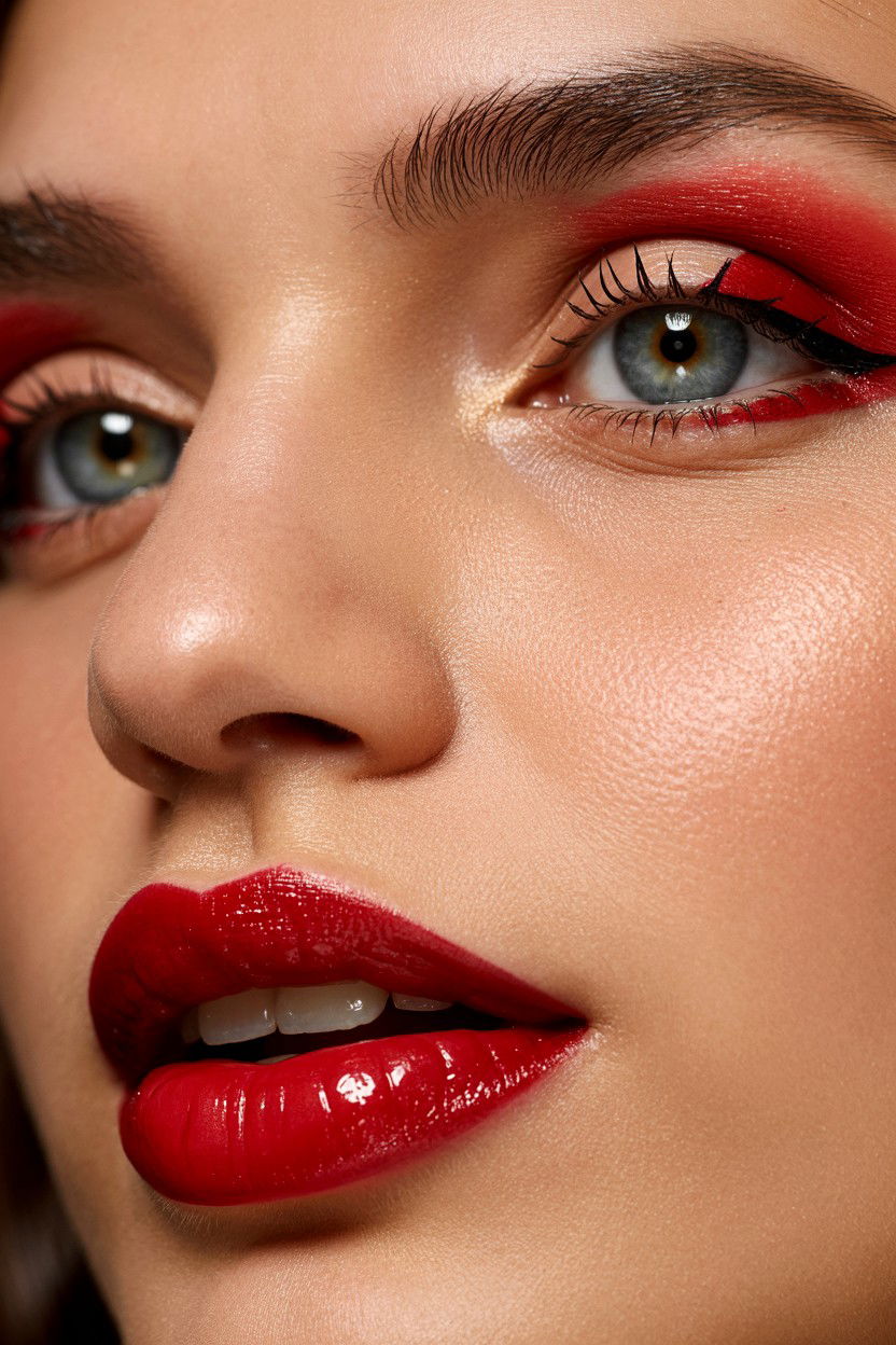 Cherry Glossy Lip Look - 25 Valentine's Day Makeup Tutorials