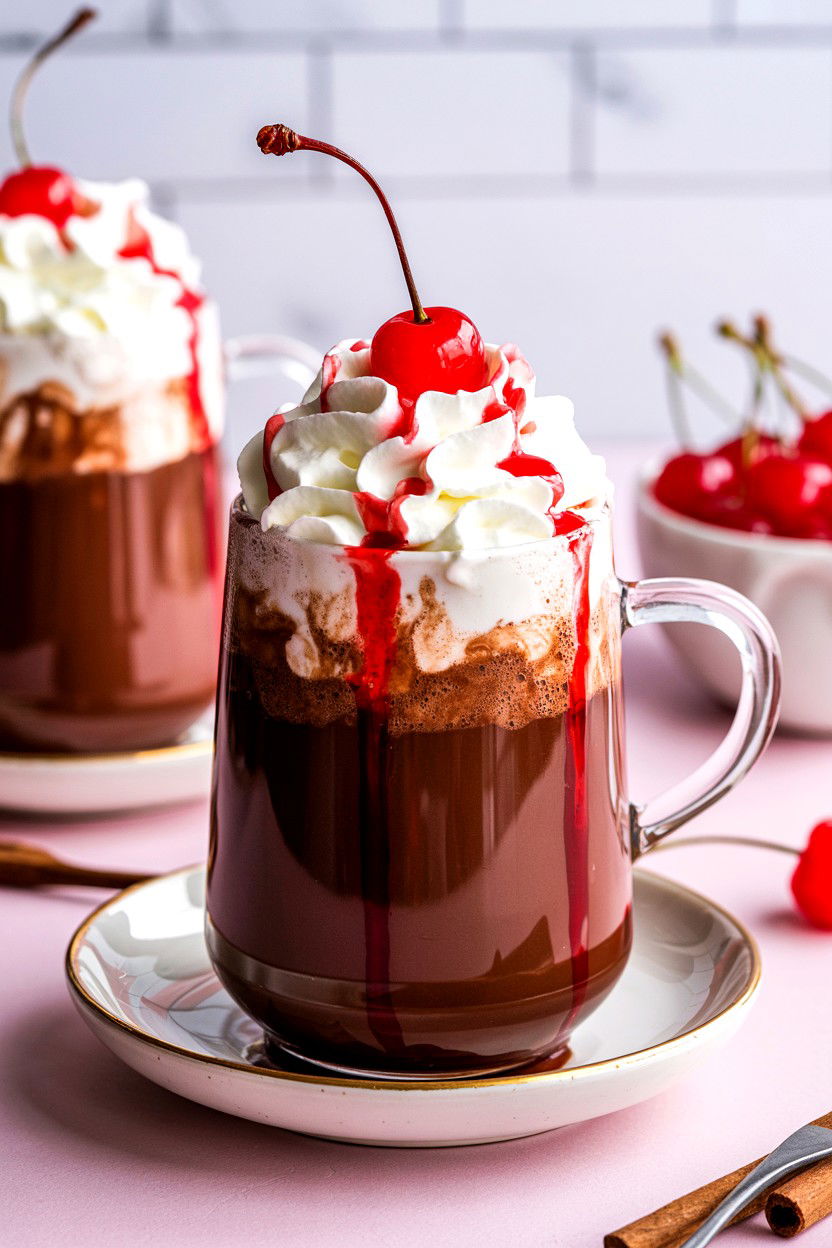 Cherry Hot Chocolate - 25 Valentine's Day Hot Chocolate Recipes