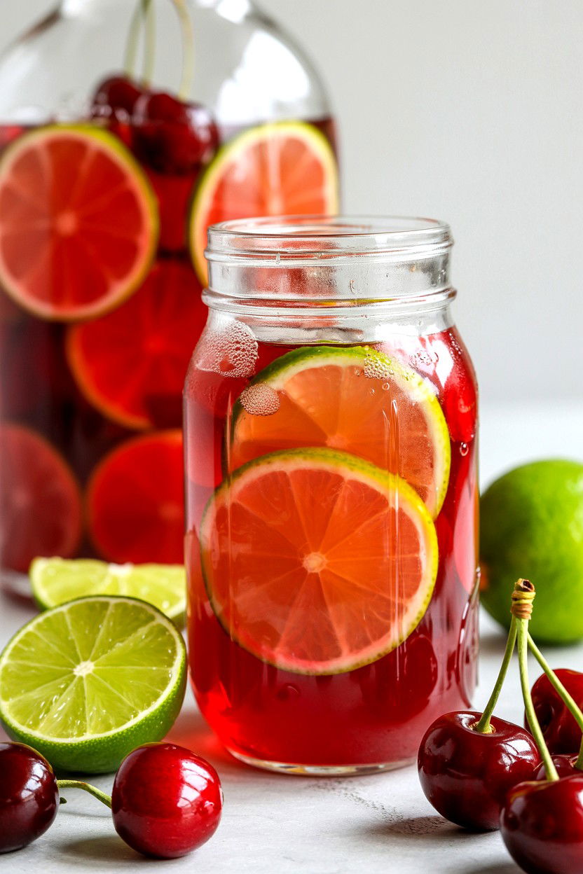 Cherry Lime Sangria - 25 Valentine's Day Sangria Ideas