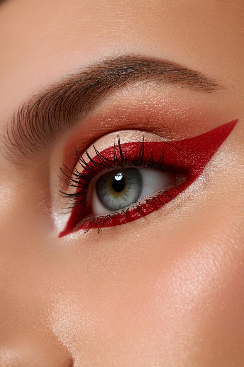 Cherry Red Eye Makeup - 25 Valentine's Day Eye Makeup Ideas