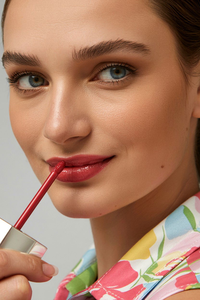 Cherry Red Lip Gloss - 25 Red Lip Valentine's Day Looks