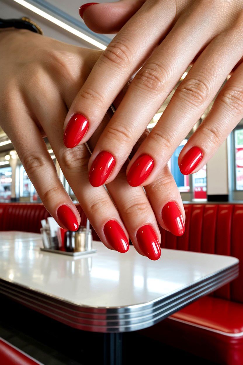 Cherry Red Nails - 25 Gel Valentine's Day Nail Ideas