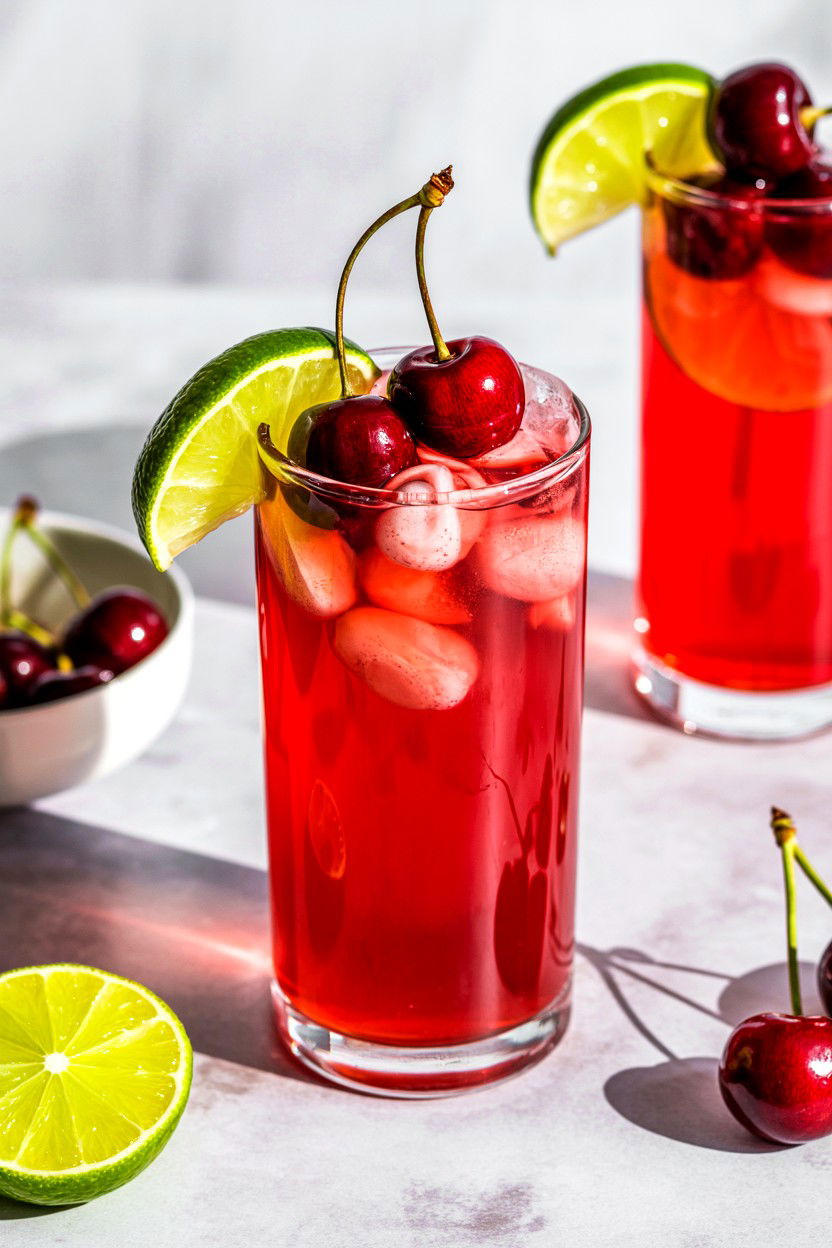 Cherry Tequila Limeade - 25 Valentine's Day Tequila Cocktails