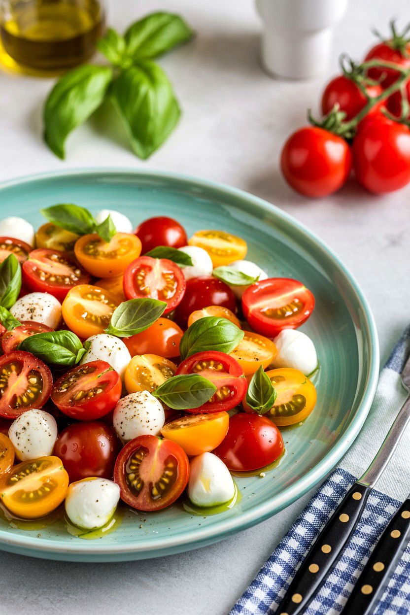 Cherry Tomato Salad Plate - 25 Valentine's Day Potluck Party Ideas