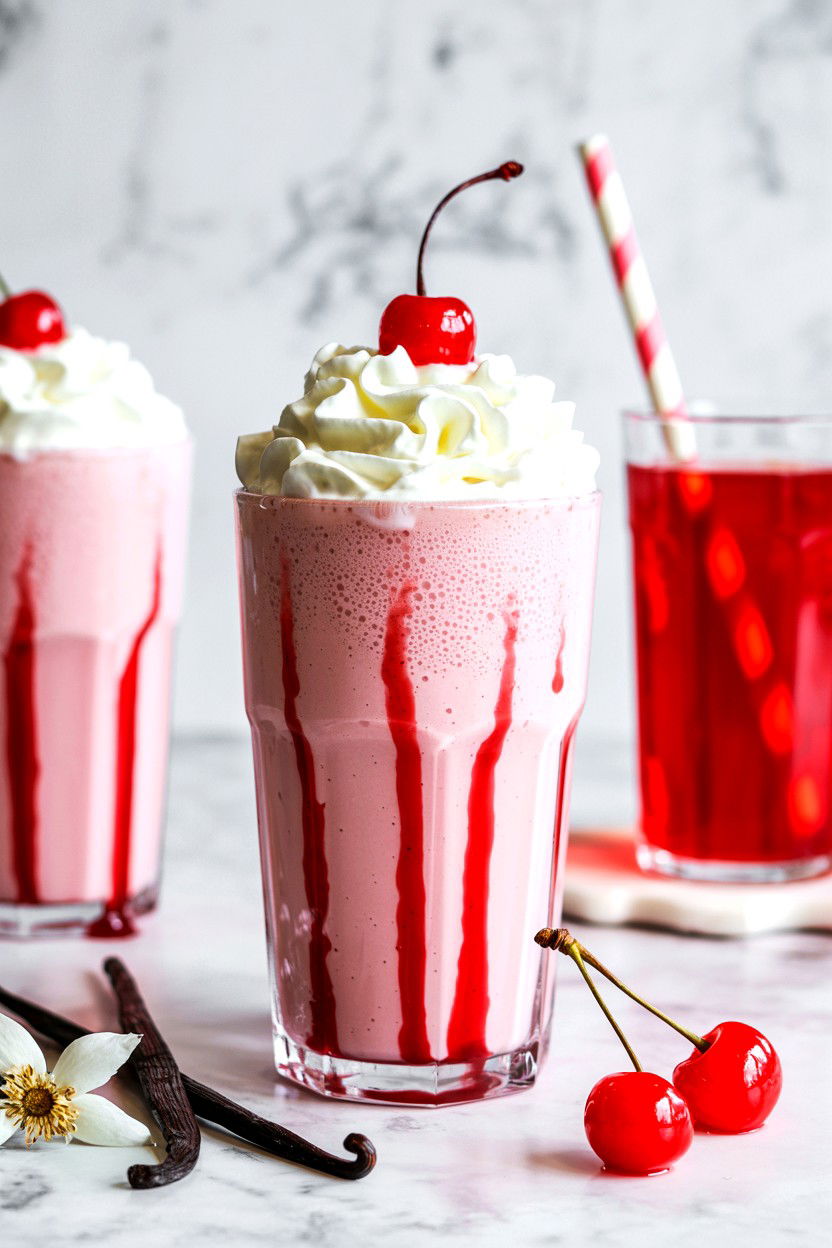 Cherry Vanilla Milkshake - 25 Valentine's Day Milkshake Ideas