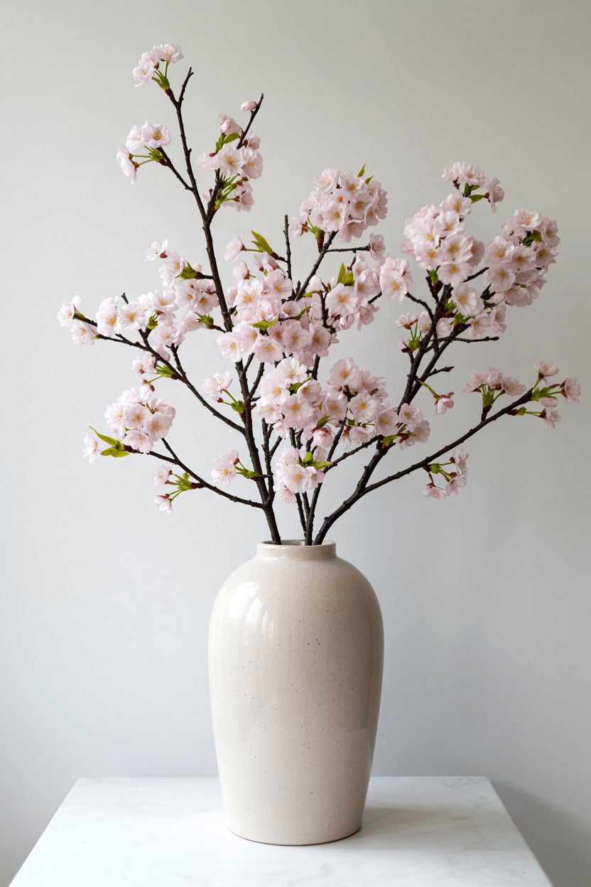Cherry blossom branch vase - 25 Valentine's Day Centerpiece Ideas